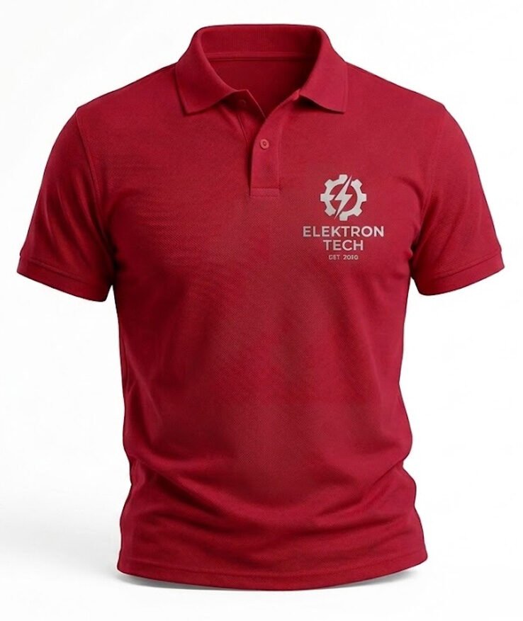 Playera tipo polo personalizada con vinil textil para uniforme corporativo